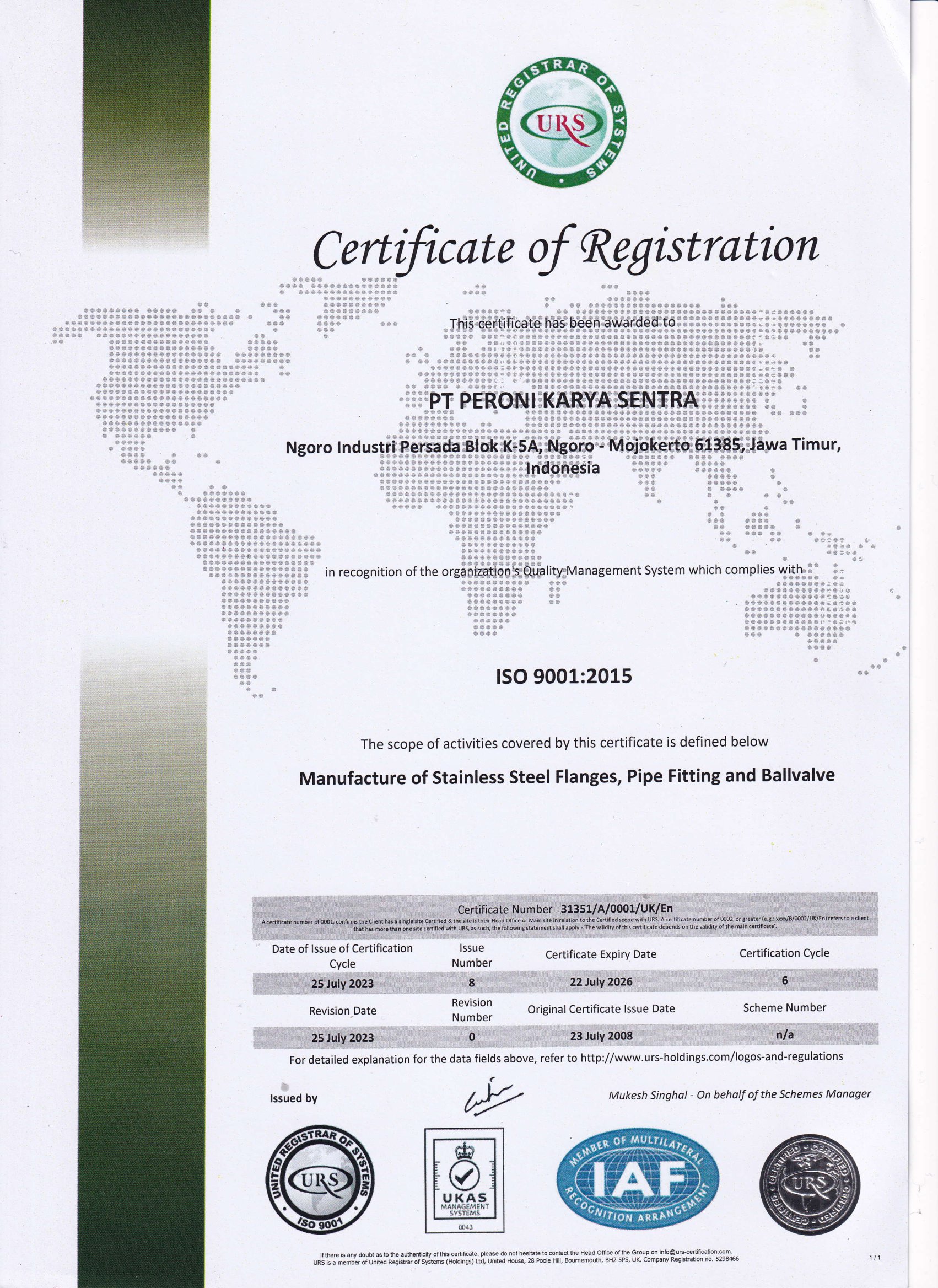 ISO 9001:2015 Certification